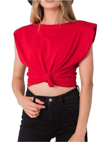 červené dámské tričko s ramenními vycpávkami vel. L