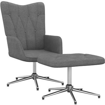 Relaxační křeslo se stoličkou tmavě šedé textil, 327601 (327601)