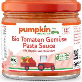 Pumpkin Organics BIO rajčatová zeleninová omáčka rajčatová zeleninová omáčka na těstoviny 250 g