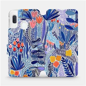Flip pouzdro na mobil Samsung Galaxy A20e - MP03P Modrá květena (5903516763597)