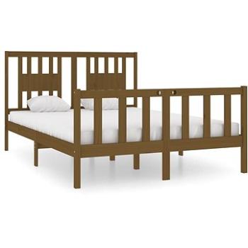 Rám postele medově hnědý masivní dřevo 140 × 190 cm, 3104111 (3104111)