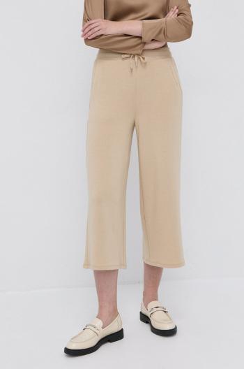 Kalhoty Lauren Ralph Lauren dámské, béžová barva, hladké