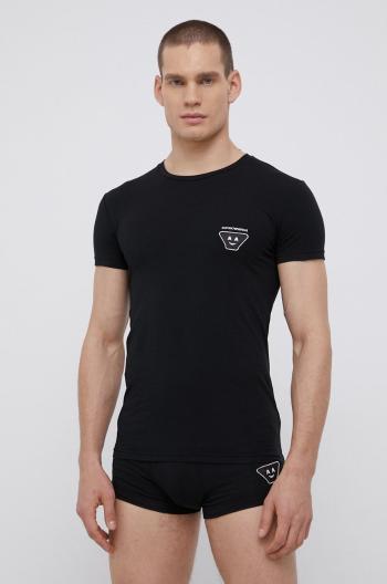 Pyžamo Emporio Armani Underwear pánské, černá barva, s aplikací