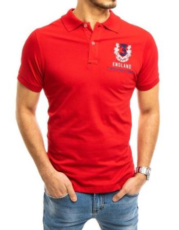 Pánské tričko s límečkem červené NUMMER