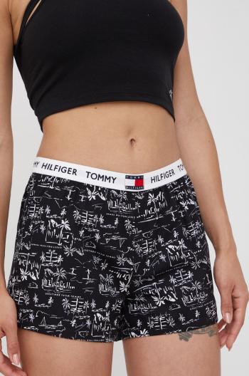 Bavlněné pyžamové šortky Tommy Hilfiger černá barva, bavlněná