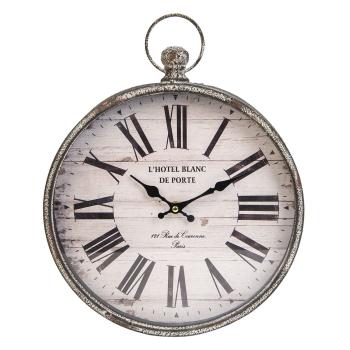 Kovové hodiny LHotel Blanc De Porte - 30*6*39 cm 6KL0512