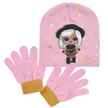 LOL SURPRISE Dívčí čepice a rukavice L.O.L.SURPRISE NIGHT růžová Velikost: 52 cm