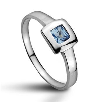 Šperky4U Stříbrný prsten s akvamarínem, vel. 58 - velikost 58 - CS2008-58