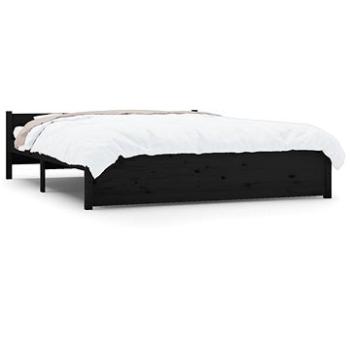 Rám postele černý masivní dřevo 150 × 200 cm King Size, 815053 (815053)