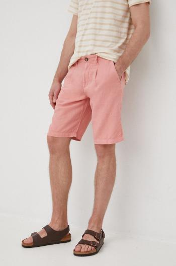 Šortky ze směsi lnu Pepe Jeans Arkin Short Linen růžová barva