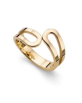 Oliver Weber Minimalistický pozlacený prsten Character 41198G 57 mm