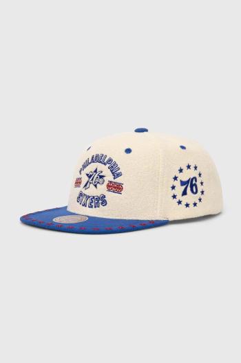 Kšiltovka Mitchell&Ness Philadelphia 76ERS béžová barva, s aplikací, HHSS7510-P76YYPPPOFWH