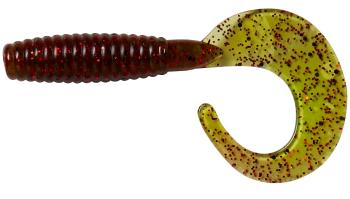 Ron thompson gumová nástraha grup curl tail uv olive red - 5,5 cm