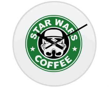 Hodiny skleněné Starwars coffee