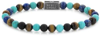Rebel&Rose Korálkový náramek Mix Turquoise 925 RR-6S006-S 15 cm - XS