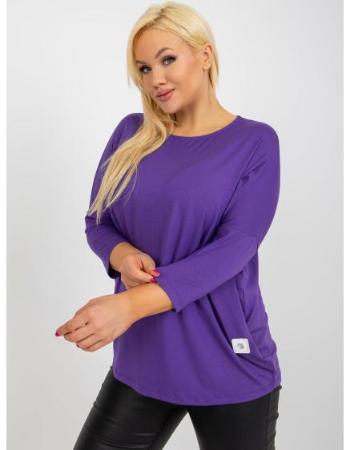 Dámská halenka plus size basic z viskózy BISA tmavě fialová 