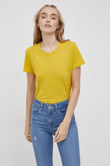 Tričko Superdry žlutá barva