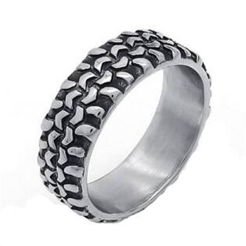 Šperky4U Pánský ocelový prsten pneumatika - velikost 60 - OPR1888-60