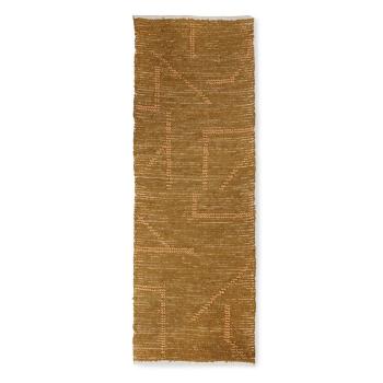 Hořčicový dlouhý bavlněný koberec / běhoun Woven - 70*200cm TTK3066
