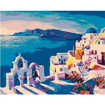 Zuty - Malování podle čísel - SANTORINI SE ZVONY, 80x100 cm, vypnuté plátno na rám (HRAmmb07187nad)