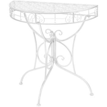Odkládací stolek vintage půlkruhový kovový 72x36x74 cm stříbrný (245929)
