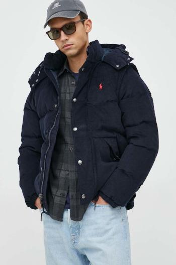 Manšestrová bunda Polo Ralph Lauren tmavomodrá barva, zimní