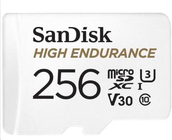 SanDisk MIcroSDHC karta 256GB High Endurance (R:100/W:40 MB/s, Class 10, U3 V30) + adaptér