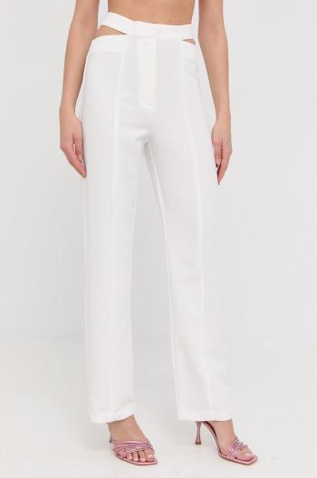 Kalhoty Bardot dámské, bílá barva, jednoduché, high waist