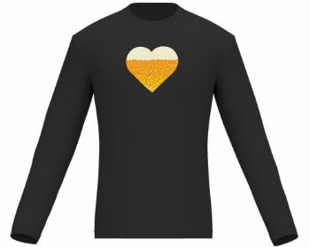 Pánské tričko dlouhý rukáv Pivní srdce