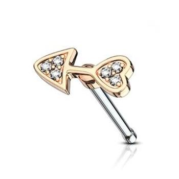 Šperky4U Zlacený piercing do nosu - šipka - N0102-RD