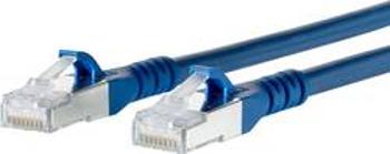 Síťový kabel RJ45 Metz Connect 1308450544-E, CAT 6A, S/FTP, 0.50 m, modrá