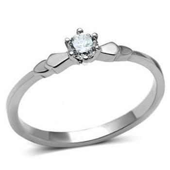 Šperky4U Ocelový prsten se zirkonem - velikost 60 - AL-0051-60
