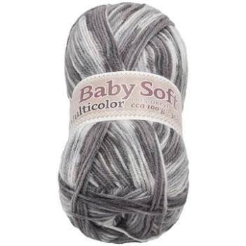 Baby soft multicolor 100g - 605 bílá, šedá (6859)