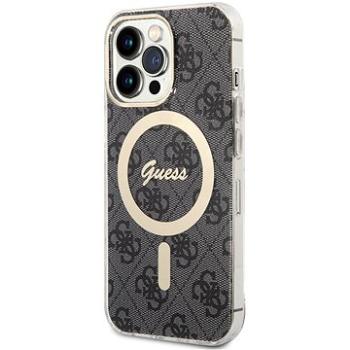 Guess 4G IML MagSafe Kompatibilní Zadní Kryt pro iPhone 13 Pro Black (GUHMP13LH4STK)