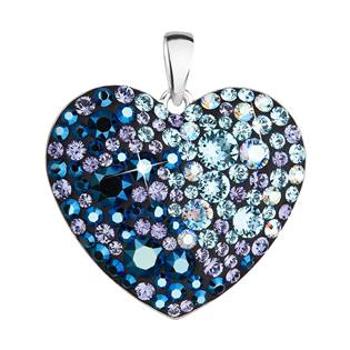 EVOLUTION GROUP CZ Stříbrný přívěsek s krystaly Swarovski modré srdce  blue style - 34243.3 blue style