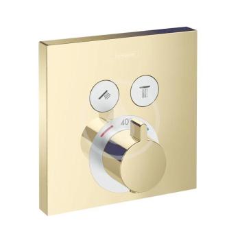 HANSGROHE Shower Select Termostatická baterie pod omítku pro 2 spotřebiče, leštěný vzhled zlata 15763990