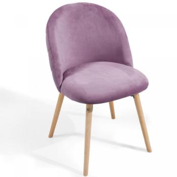 80674 MIADOMODO Sada jídelních židlí sametové, fialové, 4 ks
