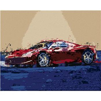 Diamondi - Diamantové malování - ČERVENÉ ABSTRAKTNÍ AUTO FERRARI, 40x50 cm, Vypnuté plátno na rám (605732B)