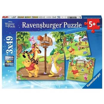 Ravensburger puzzle 051878 Disney: Medvídek Pú: Sportovní den 3x49 dílků  (4005556051878)