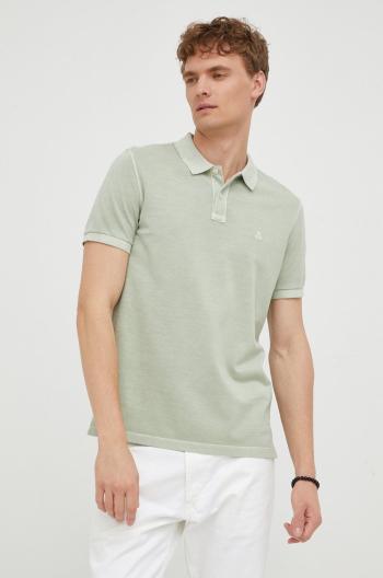 Bavlněné polo tričko Marc O'Polo zelená barva