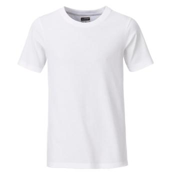 James & Nicholson Klasické chlapecké tričko z biobavlny 8008B - Bílá | S
