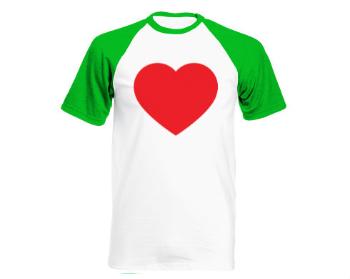 Pánské tričko Baseball Jednoduché srdce