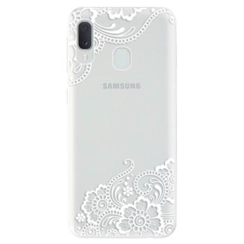 Odolné silikonové pouzdro iSaprio - White Lace 02 - Samsung Galaxy A20e