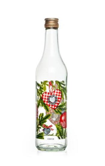 CERVE Skleněná láhev s víčkem TORO 500ml vánoční dekor