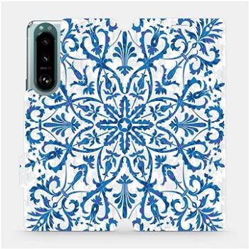 Flip pouzdro na mobil Sony Xperia 5 III - ME01P Modré květinové vzorce (5903516744169)