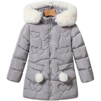 Dívčí zimní kabát GLO STORY HEARTS šedý Velikost: 158