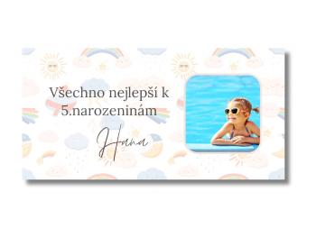 Narozeninový banner s fotkou - Cute weather Rozměr banner: 130 x 260 cm