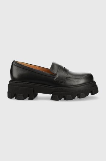 Kožené mokasíny Charles Footwear Mey dámské, černá barva, na platformě, Mey.Loafer.Basic