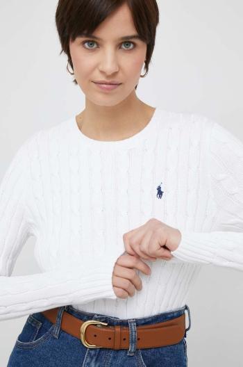 Bavlněný svetr Polo Ralph Lauren Dámský, bílá barva