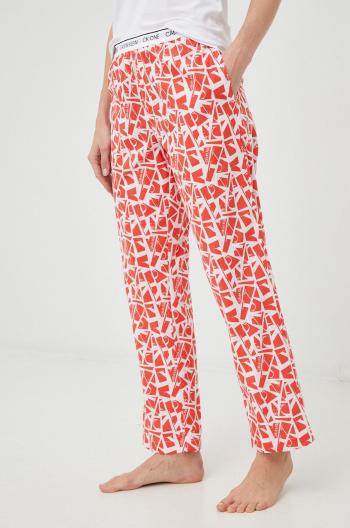 Bavlněné pyžamové kalhoty Calvin Klein Underwear červená barva